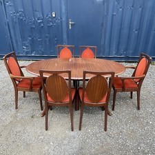Mid Century Nathan Extendable Dining Table & 6 Chairs, Dining Furniture Set