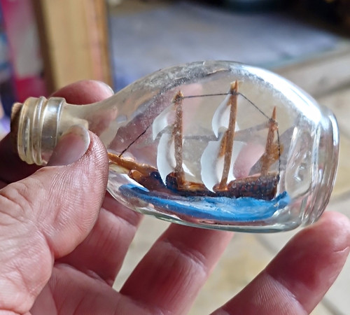 Vintage miniature ship - ship, in