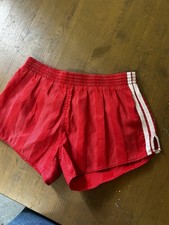 Adidas red nylon Sprinter Shorts Glanz Vintage Size M