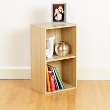 2 Tier Wooden Oak Cube