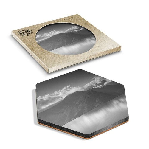 Hexagon coaster bw - 1,
