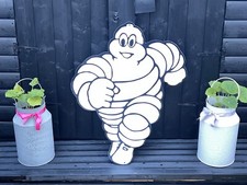 RARE 1990’s MICHELIN MAN DEALERSHIP SHOWROOM STEEL GARAGE SIGN - PORSCHE FERRARI