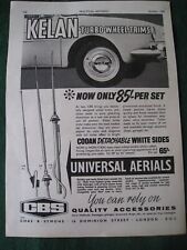 KELAN TURBO WHEEL TRIMS UNIVERSAL AERIALS CBS ACCESSORIES 1961 ADVERT A4 FILE 4