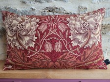 William Morris Honeysuckle & Tulip Linen Russet & Velvet Fabric Cushion Cover OB