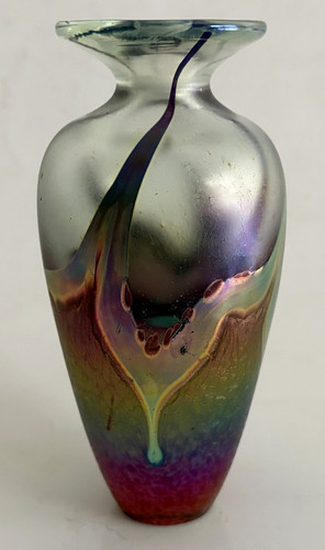 Held art glass vase 5 - art, 4.5”