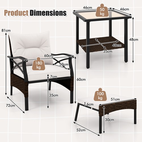Piece rattan conversation - 5,