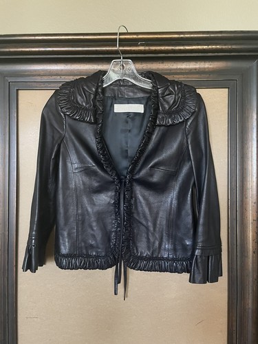Valentino black leather crop - black,