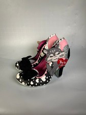 Irregular Choice Black and White Heart Cat Heels - EUR 37