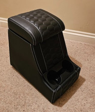 Lucari front Honeycomb stitch leather arm rest cubby box for Land Rover Defender