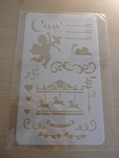 Small Reusable Plastic Stencil Carousel 10.5 x 18cm Crafts Cards Décor