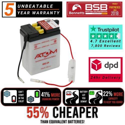 6n2 atom motorcycle battery - 6n2-2a,