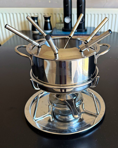 Stainless steel fondue set - steel, 1l