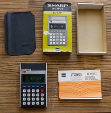 Vintage Sharp Elsimate EL-8131 Calculator - 1970s Green LED – Boxed - Working