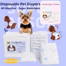 Female Male Wrap Dog Diapers Disposable Nappies Leak Proof Puppy Sanitary Diaper