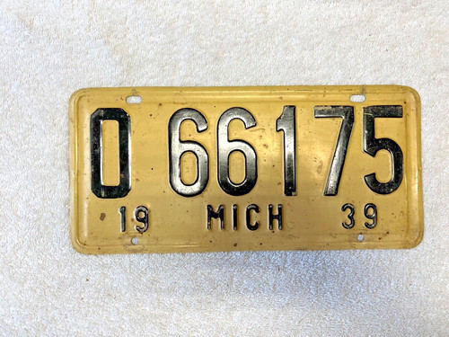 1939 michigan license - michigan,
