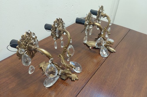 French brass twin arm wall - brass,