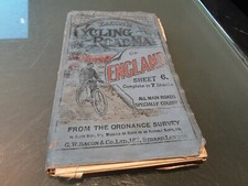 Vintage Bacon's Cycling Road Map of England Sheet 6 poor condition see photos pl