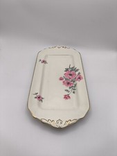 Morley Ware Sandwich Plate Vintage Porcelain Gold Edge Antique Gift VGC Pretty 