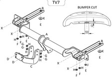 Towtrust Fixed Flange Towbar