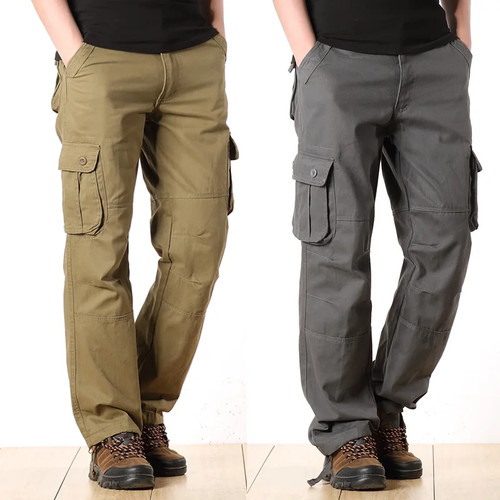 Cotton cargo trousers for men - cargo,