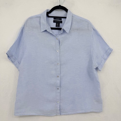 Tahari blue 100 linen short - tahari,