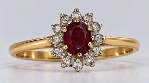 Vintage ruby diamond oval - ruby,