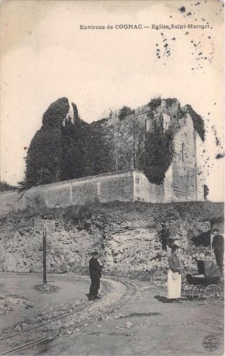 Old postcard approx - approx., cognac