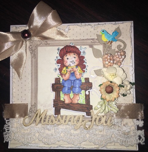 Handmade magnolia tilda card - magnolia,