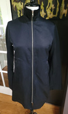 TOPSHOP MOTO Lightweight Black Full Zip Lined Nylon Mac Trench Coat Size UK 8