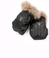 Stokke Baby Pram Hand Mittens Winter Sheepskin Warmer Muff Stroller Gloves Black