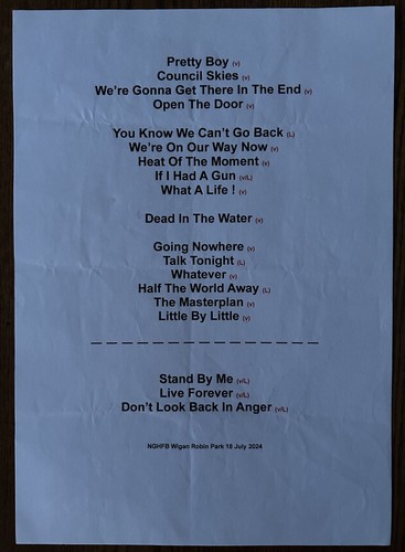 Noel gallagher oasis setlist - oasis,