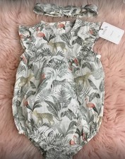 Baby Girl's Safari Romper &