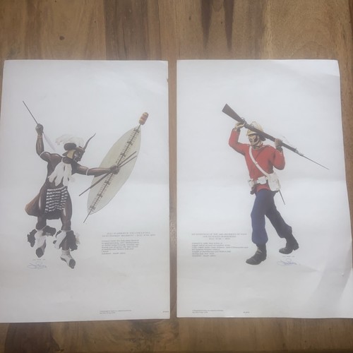 Pair military lithographs - of,
