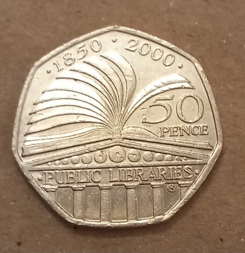 Public libraries 50p coin - public,