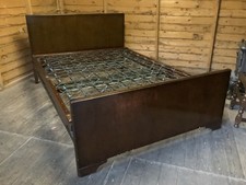 Vintage oak double bed with folding mattress base