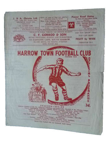 1964 football programme - football,