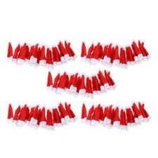 Lots 100Pcs Small Santa Claus Hats Christmas Party Decoration