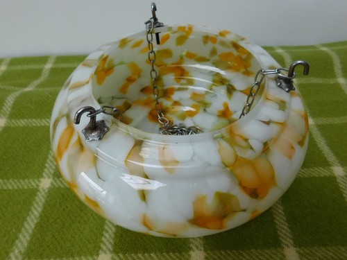 Vintage orange marbled - orange, glass