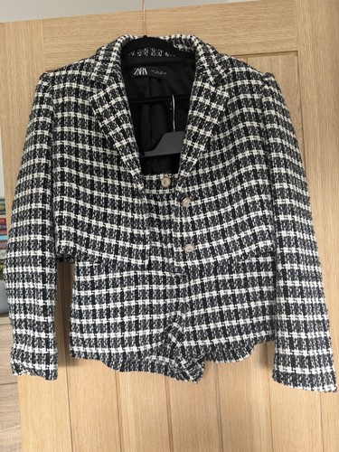 Zara black white tweed - zara, &