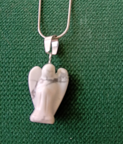 Howlite crystal angel - howlite,