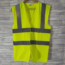 YOKO Vest Small High Vis Reflective Yellow Workwear Top Tank Sleeveless Safety