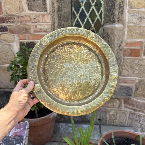 Vintage brass hammered tray - brass,