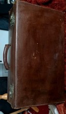 Rare Barrow Hepburn Vintage Brown Leather Suitcase,Made In England, Length 60cm 