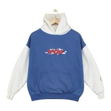Childish Hoodie Womens Size S Blue Oversized Theme Park Pullover