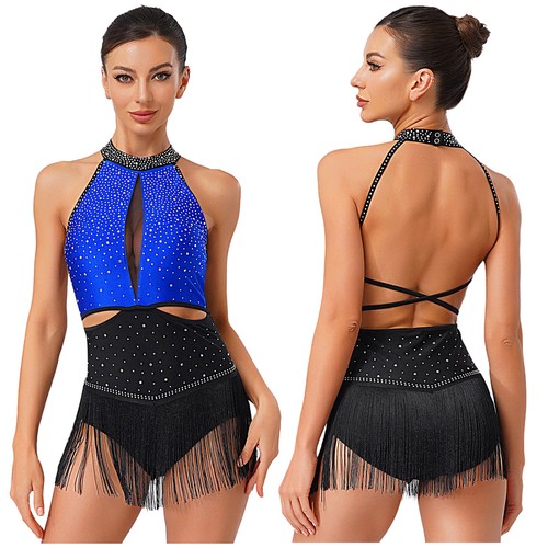 Women rhinestones latin dress - latin,