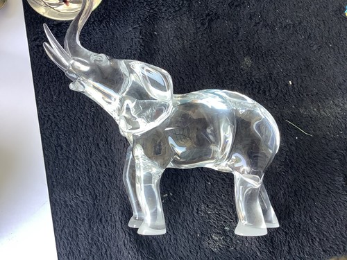 Large vintage glass elephant - glass,