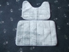 BATH AND PEDESTAL MAT SET SILVER