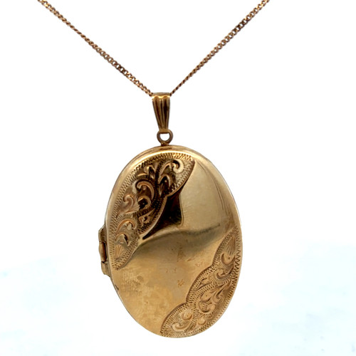9ct yellow gold locket - , pendant