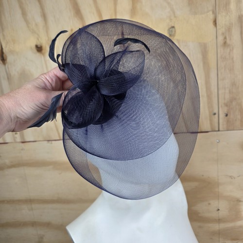 Fascinator navy blue - blue, comb