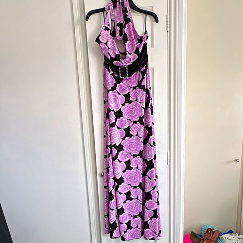 Melrose purple black floral - &,